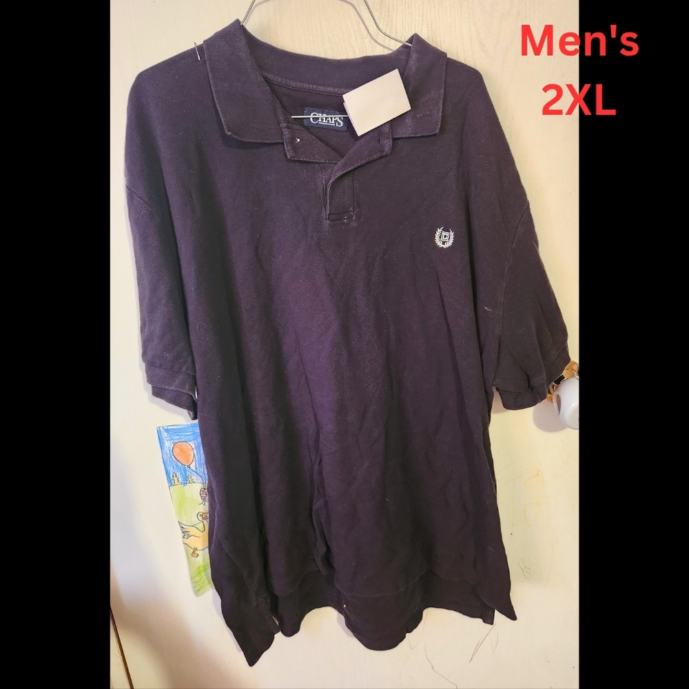 Men's Short Sleeve Black Collared Shirt